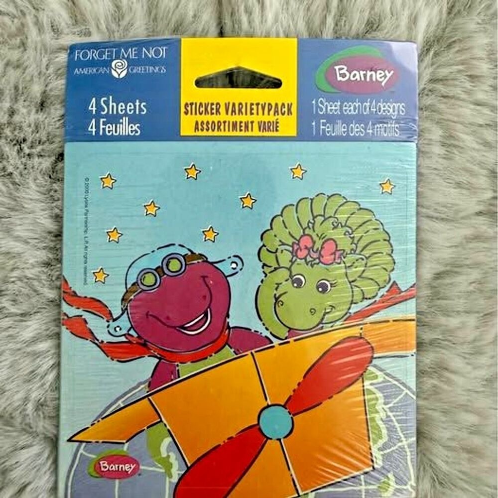 Vintage Barney & Friends Sticker Pack New Sealed 1990s Nostalgia Collectible